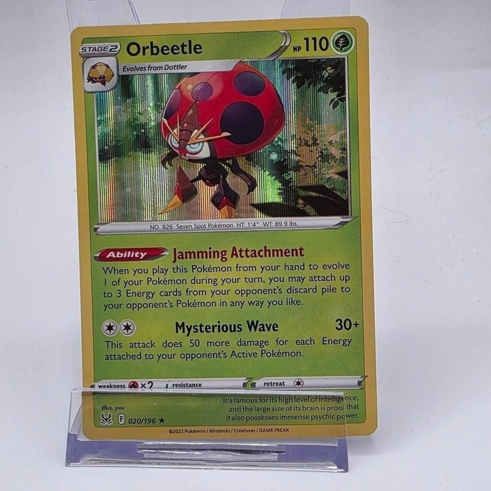Pokemon Orbeetle 020/196 Rare Holo Sword & Shield Lost Origin TCG Card